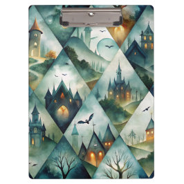 Carpeta De Pinza Patrón de castillo de Halloween gótico