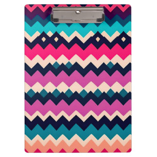 Carpeta De Pinza Patrón de Chevron de Zigzag colorido