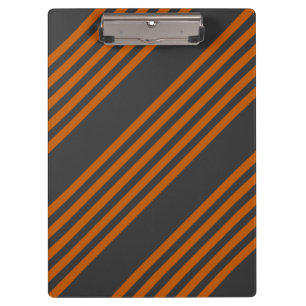 Carpeta De Pinza Patrón de cinco bandas de naranja quemado y carbón