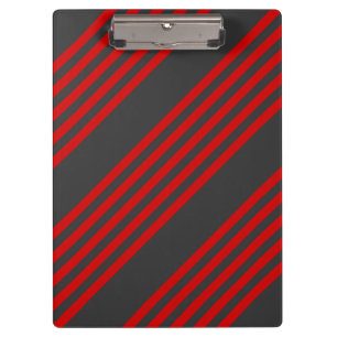 Carpeta De Pinza Patrón de cinco bandas de rojo y carbón vegetal