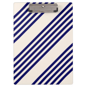 Carpeta De Pinza Patrón de cinco rayas azul marino y beige