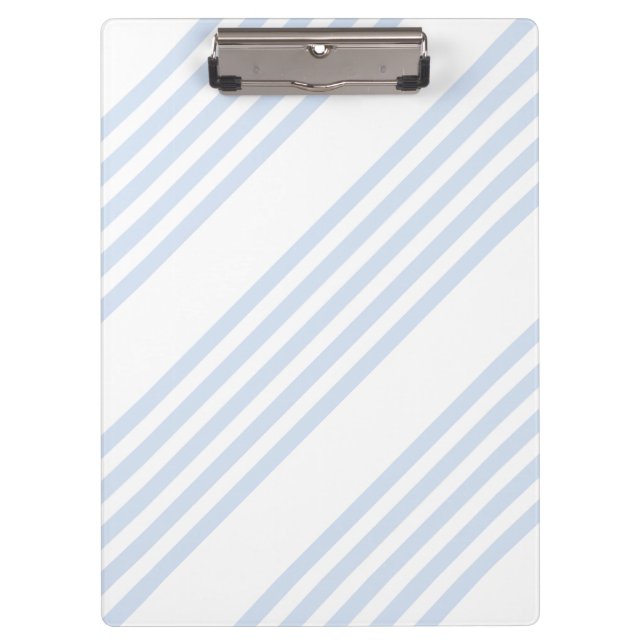Carpeta De Pinza Patrón de cinco rayas azul pálido y blanco (Anverso)