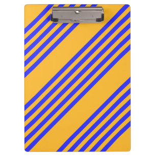 Carpeta De Pinza Patrón de cinco rayas azul y amarillo eléctrico