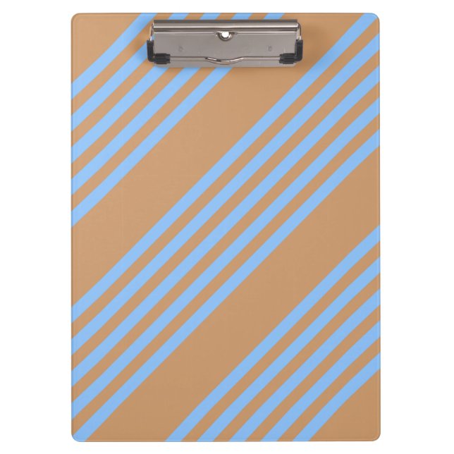 Carpeta De Pinza Patrón de cinco rayas azul y marrón (Anverso)