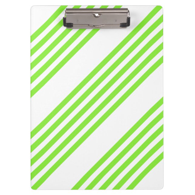 Carpeta De Pinza Patrón de cinco rayas blanco y verde limón (Anverso)