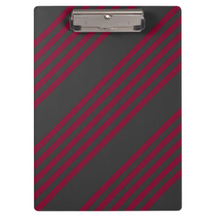 Carpeta De Pinza Patrón de cinco rayas de color rojo y carbón de bo