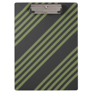 Carpeta De Pinza Patrón de cinco rayas de oliva verde y carbón vege