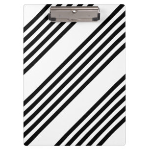 Carpeta De Pinza Patrón de cinco rayas en blanco y negro
