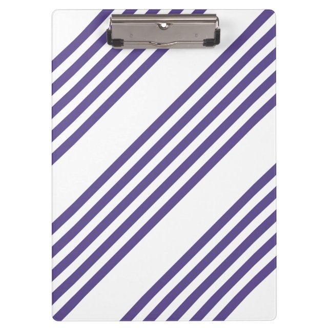 Carpeta De Pinza Patrón de cinco rayas ultravioleta y blanca (Anverso)