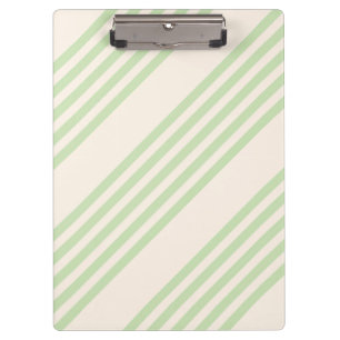 Carpeta De Pinza Patrón de cinco rayas verde claro y beige