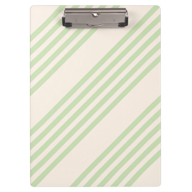 Carpeta De Pinza Patrón de cinco rayas verde claro y beige (Anverso)