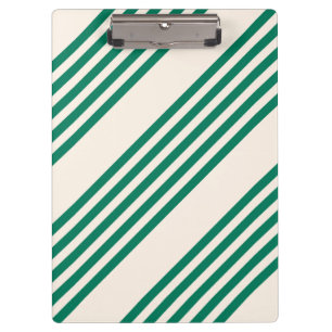 Carpeta De Pinza Patrón de cinco rayas verde y beige de los bosques