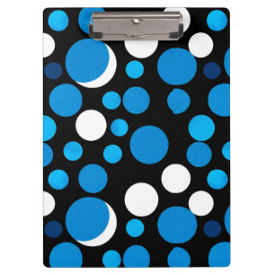Carpeta De Pinza Patrón de Círculos Azules y Blancos
