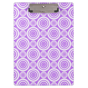 Carpeta De Pinza Patrón de círculos geométricos lavanda y blanco
