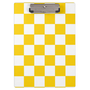 Carpeta De Pinza Patrón de comprobación de color blanco amarillo