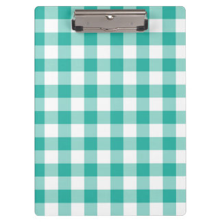 Carpeta De Pinza Patrón De Comprobación De Gingham Verde Y Blanco