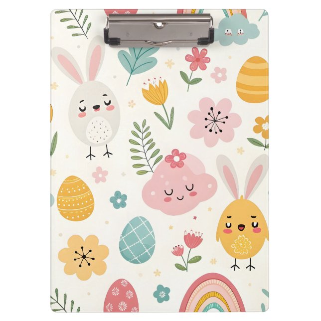 Carpeta De Pinza Patrón de conejo de Pascua (Anverso)
