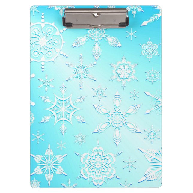 Carpeta De Pinza Patrón de copos de nieve de cristal (Anverso)