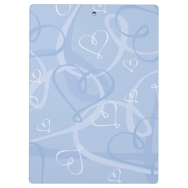 Carpeta De Pinza Patrón de corazón azul (Reverso)