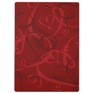 Carpeta De Pinza Patrón de corazón rojo