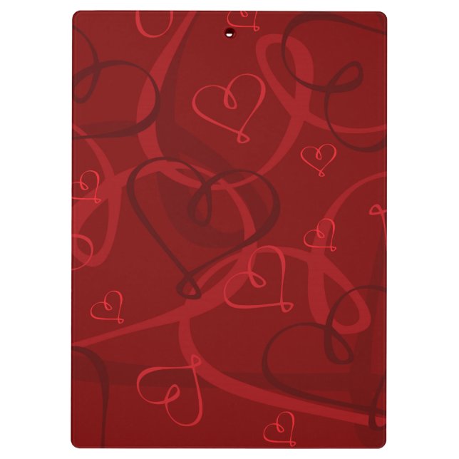 Carpeta De Pinza Patrón de corazón rojo (Reverso)