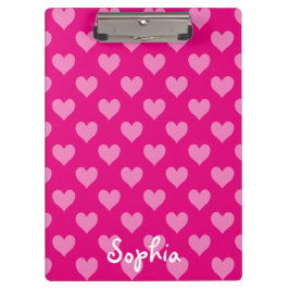 Carpeta De Pinza Patrón de corazón rosado personalizado