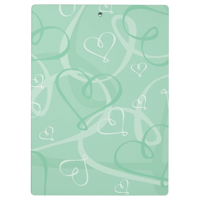 Carpeta De Pinza Patrón de corazón verde de la mimbre (Reverso)