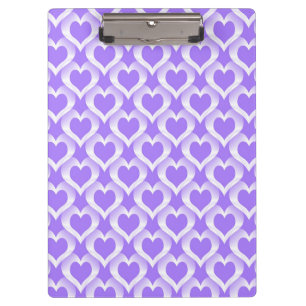 Carpeta De Pinza Patrón de Corazones Blancos Morados