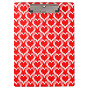 Carpeta De Pinza Patrón de Corazones Rojos Blancos