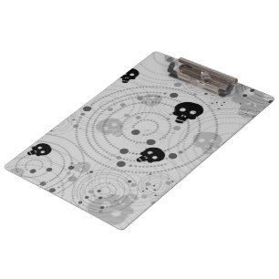 Carpeta De Pinza Patrón de cráneo negro cósmico