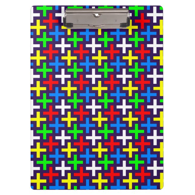 Carpeta De Pinza Patrón de cruces coloridas (Anverso)