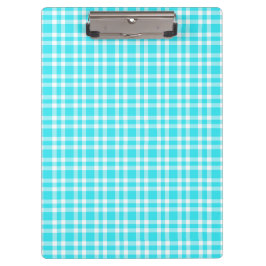 Carpeta De Pinza Patrón de Cuadro Escocés Azul Blanco