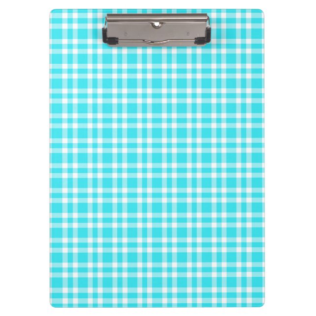 Carpeta De Pinza Patrón de Cuadro Escocés Azul Blanco (Anverso)