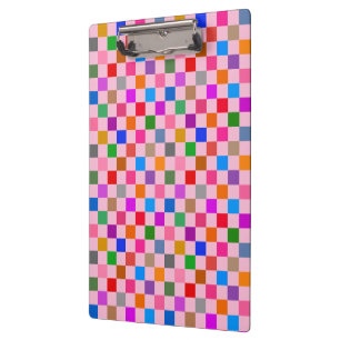 Carpeta De Pinza Patrón de cuadros de colores rosado