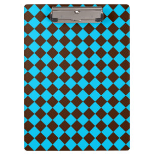 Carpeta De Pinza Patrón de cuadros de diamante azul marrón