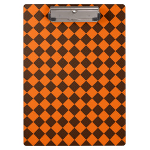 Carpeta De Pinza Patrón de cuadros de diamante naranja marrón
