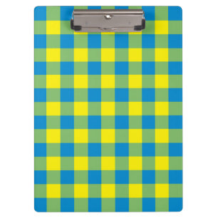 Carpeta De Pinza Patrón de cuadros escoceses azules amarillos y ver