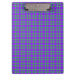 Carpeta De Pinza Patrón de Cuadros Verde Púrpura