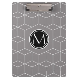 Carpeta De Pinza Patrón de cubo de titanio y monograma