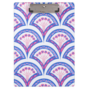 Carpeta De Pinza patrón de damasco floral azul
