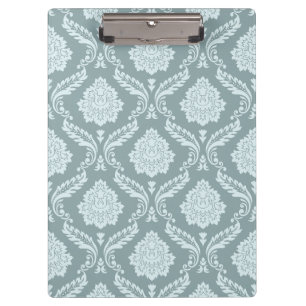 Carpeta De Pinza Patrón de Damasco Rococó Azul Huevo de Pato+Verde