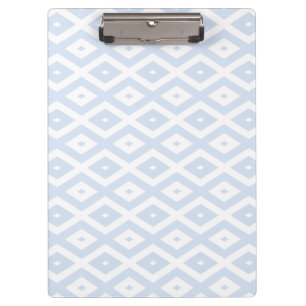 Carpeta De Pinza Patrón de diamante blanco y azul pálido