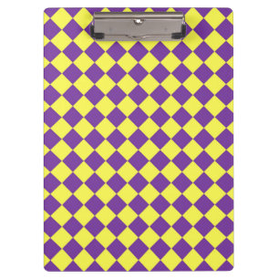 Carpeta De Pinza Patrón de diamante de cuadros amarillos púrpura