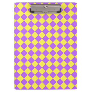 Carpeta De Pinza Patrón de diamante de cuadros amarillos púrpura