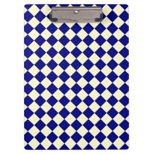 Carpeta De Pinza Patrón de diamante de cuadros azul amarillo