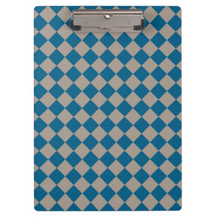 Carpeta De Pinza Patrón de diamante de cuadros gris azul