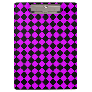 Carpeta De Pinza Patrón de diamante de cuadros púrpura negro