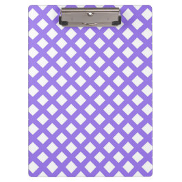 Carpeta De Pinza Patrón de diamante de cuadros púrpura y blanco