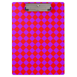 Carpeta De Pinza Patrón de diamante de cuadros rojo púrpura