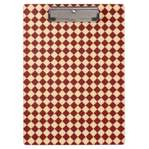 Carpeta De Pinza Patrón de diamante de cuadros rojos y amarillos